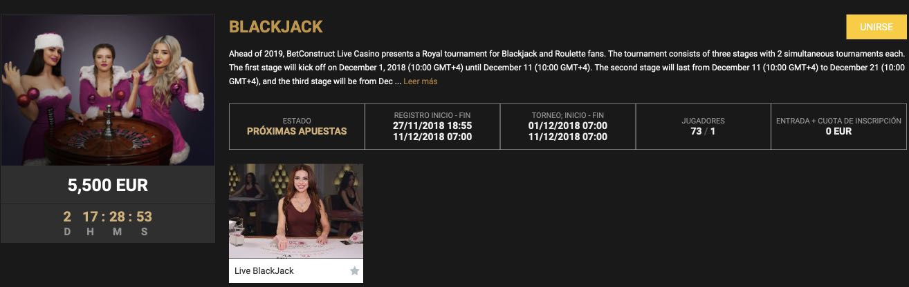Campeonbet torneo blackjack
