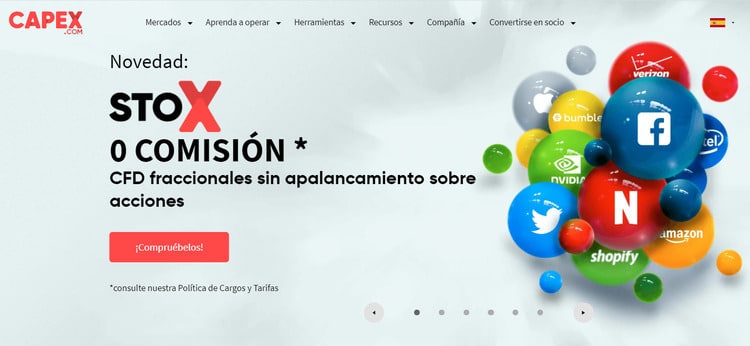 página de inicio de capex.com